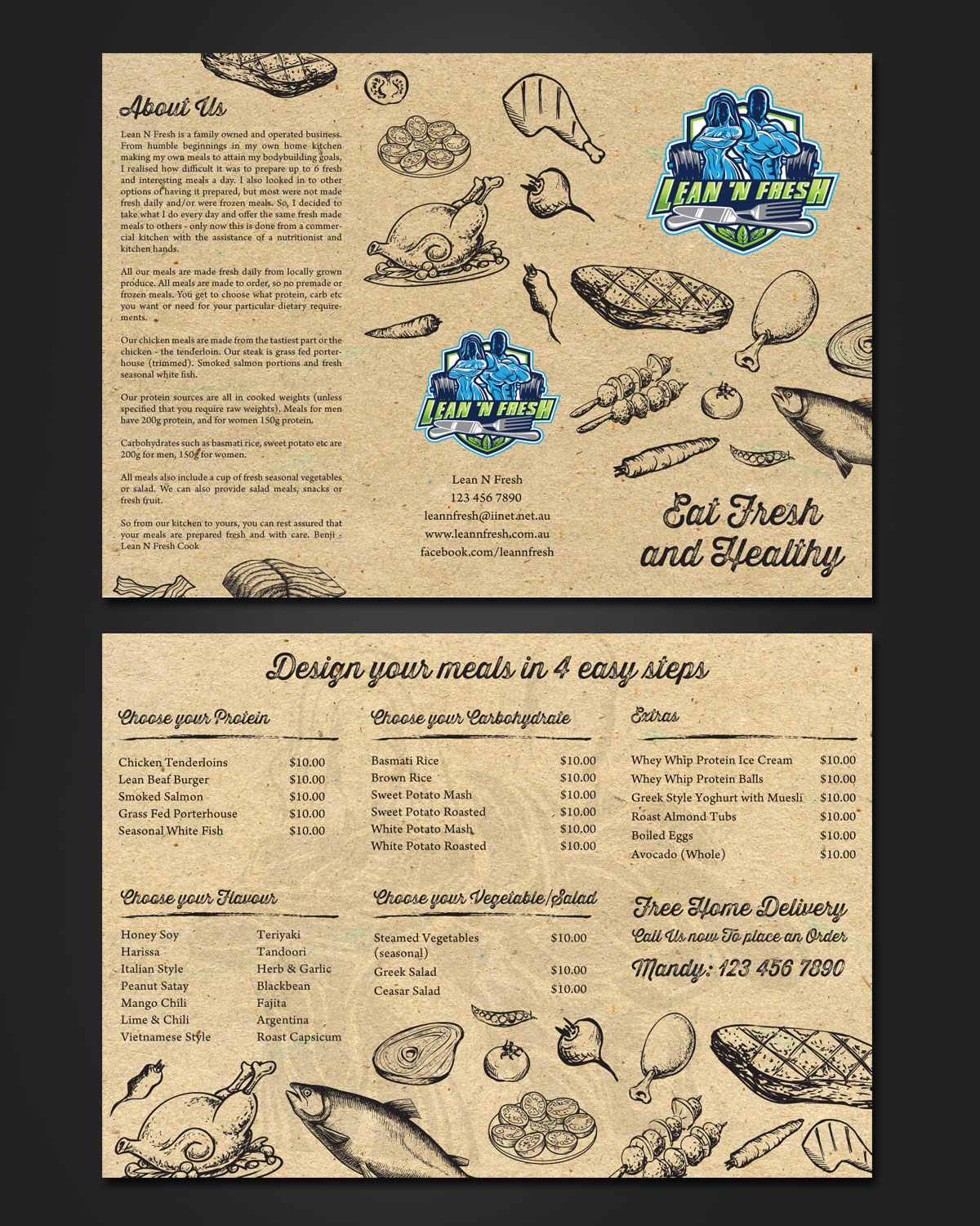 Design de Menu par pivotaldesign.biz pour Lean n fresh  | Design #10341418