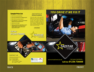 Brochure Design Project - Tadstar Cars Auto Repair Centre | Broschüren-Design von meet007