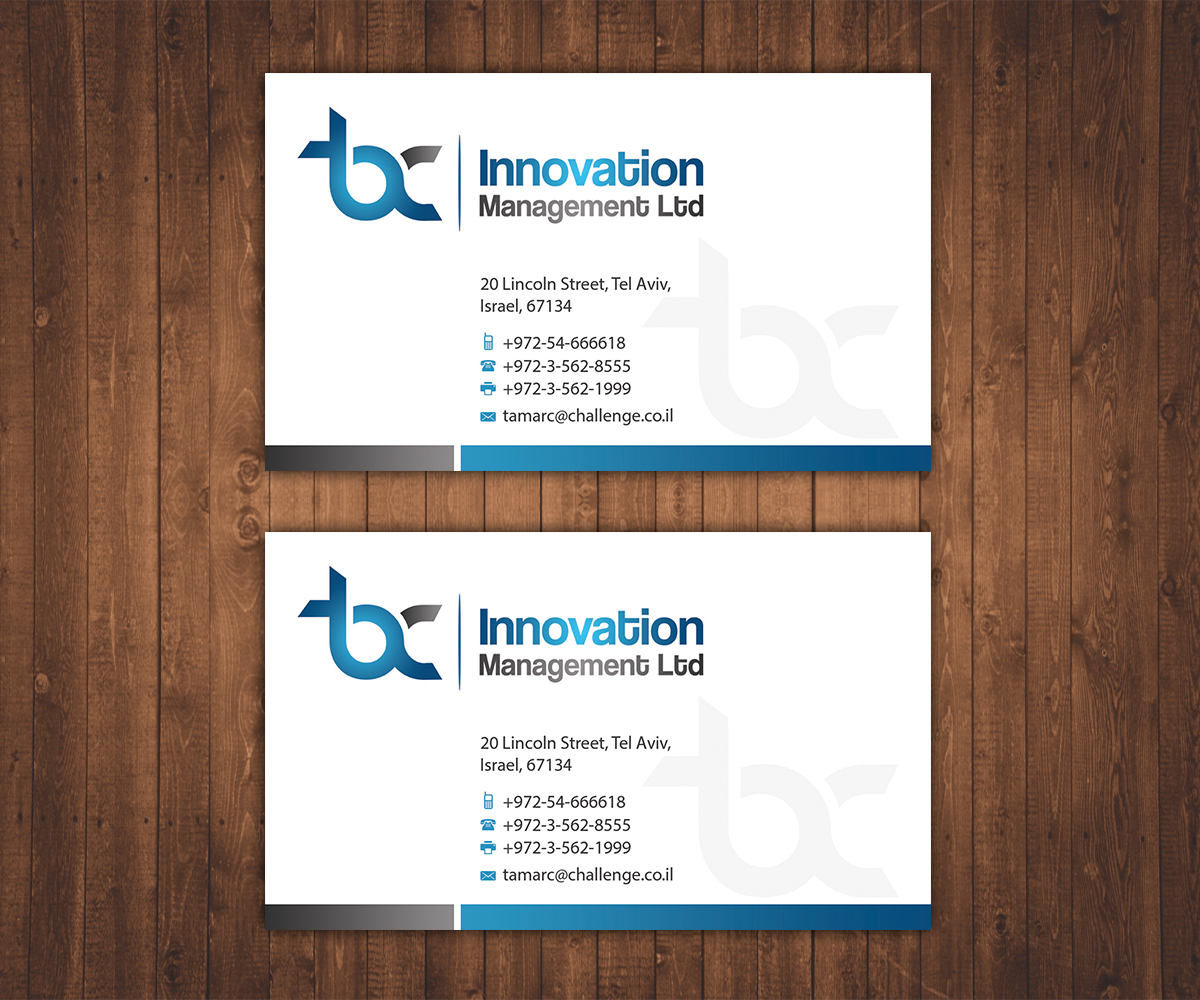 Business Card Design by Stylez Designz for TBC Innovation Management Inc. | Design #10403356