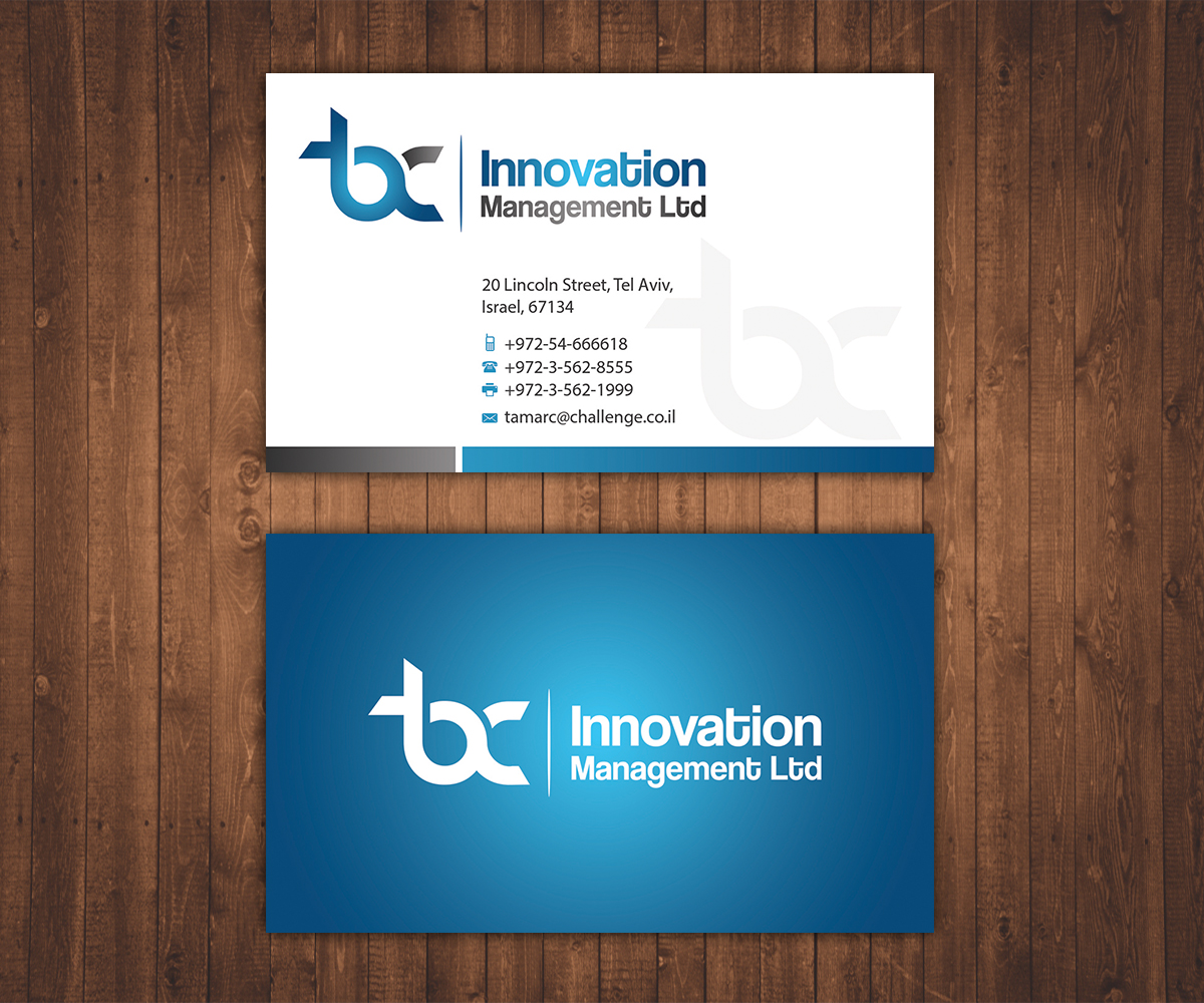 Design de Carte de Visite par Stylez Designz pour TBC Innovation Management Inc. | Design #10403359