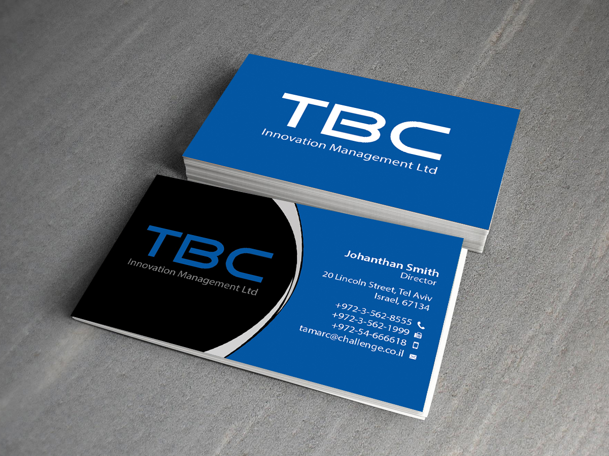 Business Card Design by Creations Box 2015 for TBC Innovation Management Inc. | Design #10325162