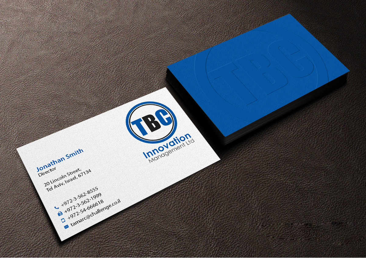 Business Card Design by Creations Box 2015 for TBC Innovation Management Inc. | Design #10325191