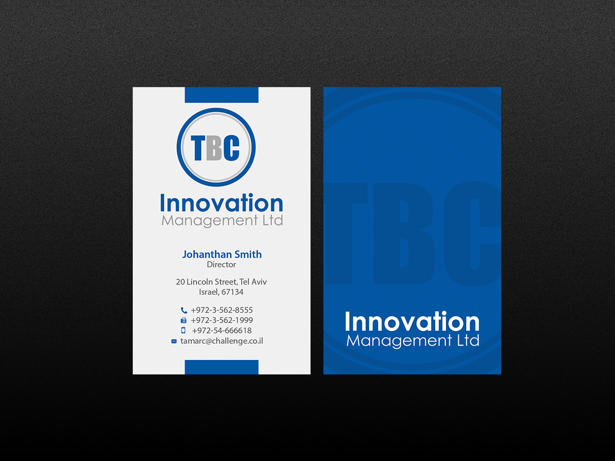 Design de Carte de Visite par Creations Box 2015 pour TBC Innovation Management Inc. | Design #10344060