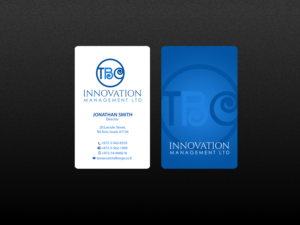 Design de Carte de Visite par Creations Box 2015 pour TBC Innovation Management Inc. | Design : #10344079