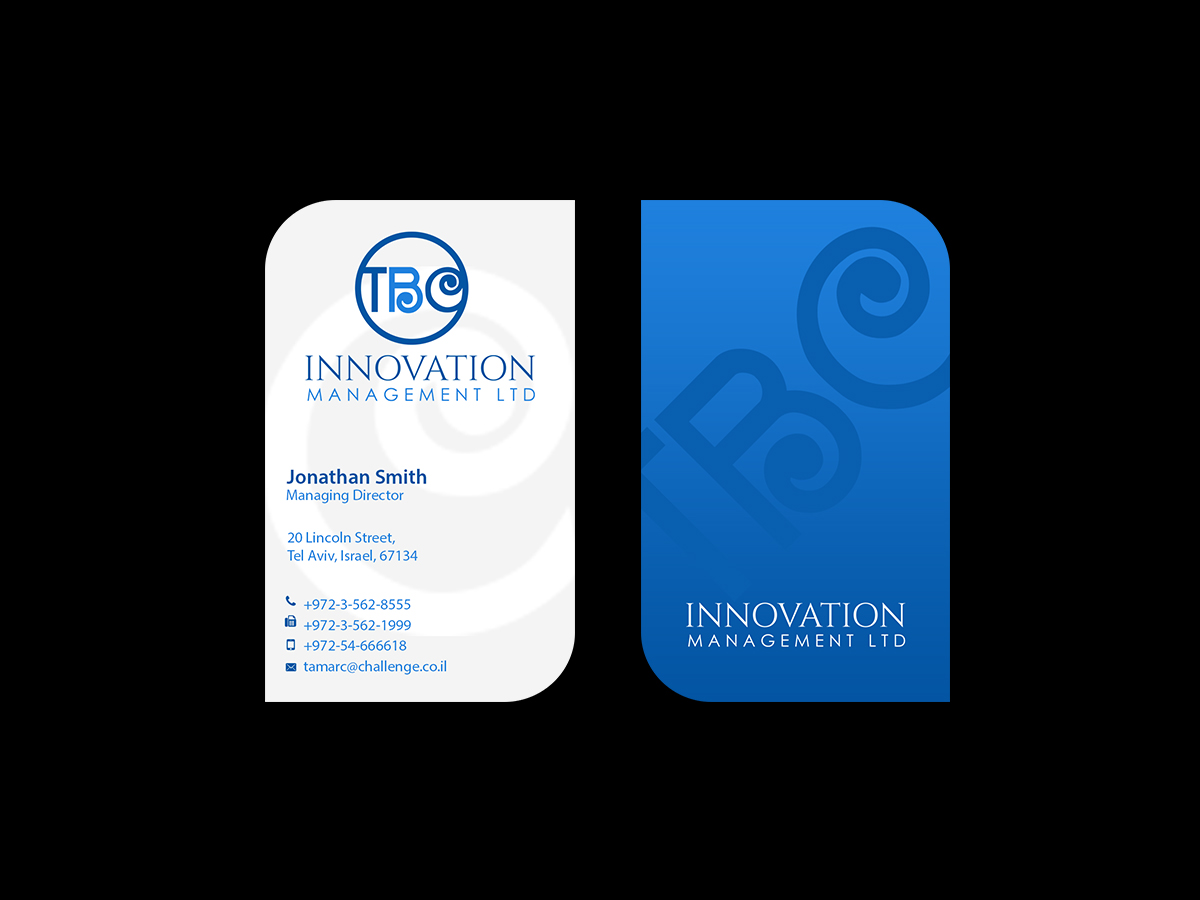Design de Carte de Visite par Creations Box 2015 pour TBC Innovation Management Inc. | Design #10344081