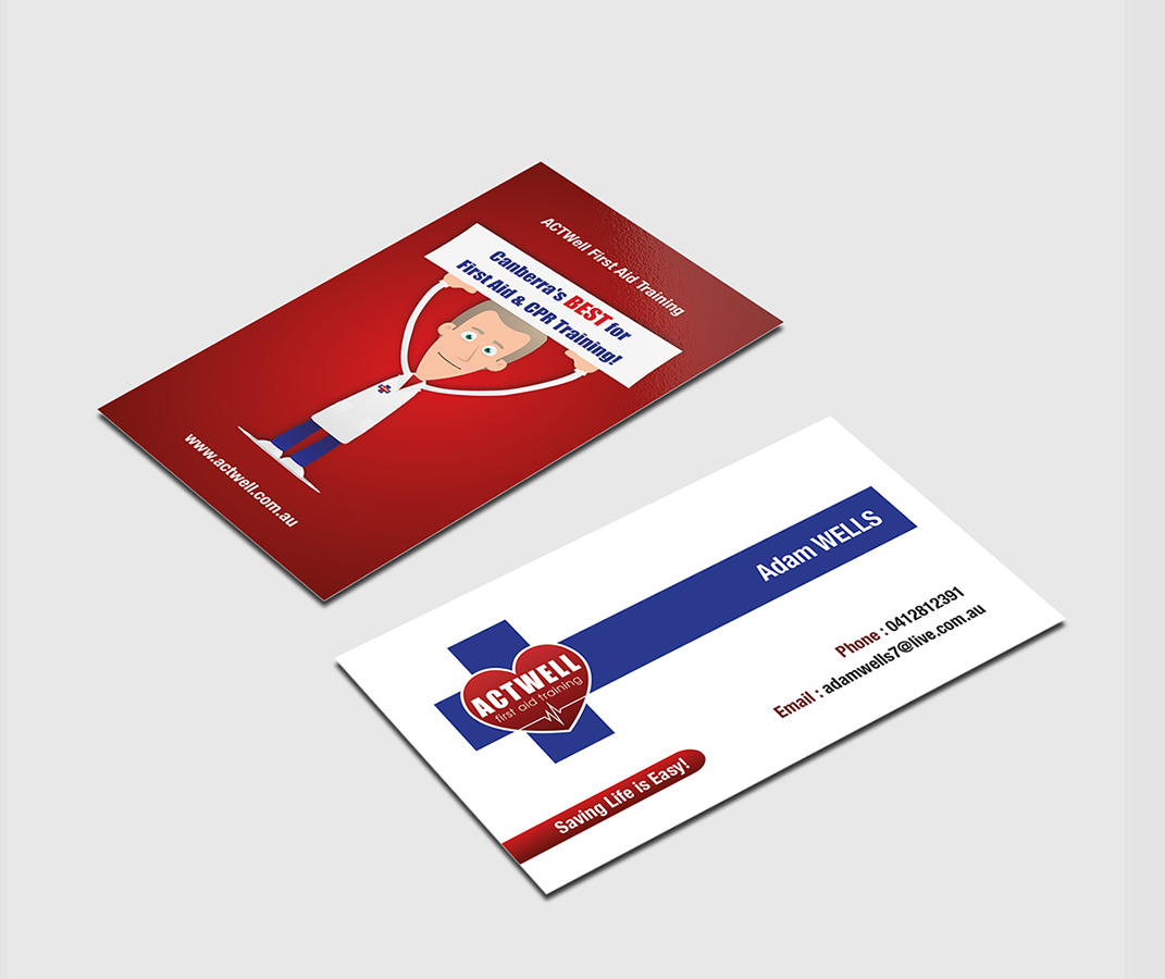 Business Card Design by Tilt for ACTWell First Aid Training | Design #2174399