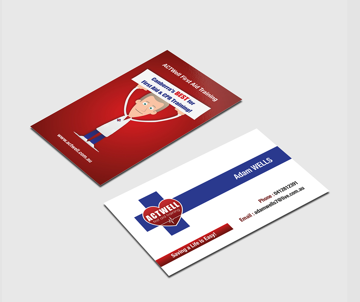 Business Card Design by Tilt for ACTWell First Aid Training | Design #2174479