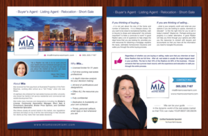 Real Estate Broker Introctory Flyer--About Mia Moves Miami | Flyer Design by Adylhere
