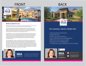 Real Estate Broker Introctory Flyer--About Mia Moves Miami | Diseño de Flyer por akriti