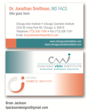 Business Card Design by bjacksondesigns for Chicago Vein Institute | Design #10296753