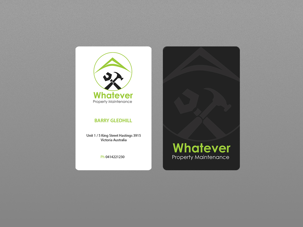 Business Card Design by Creations Box 2015 for Whatever Property Maintenance  | Design #10325277