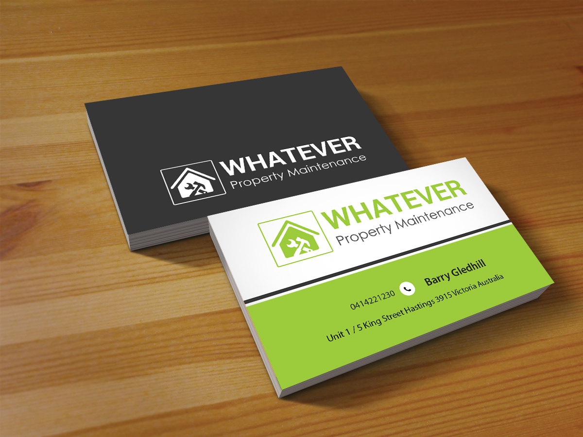 Business Card Design by Creations Box 2015 for Whatever Property Maintenance  | Design #10325278