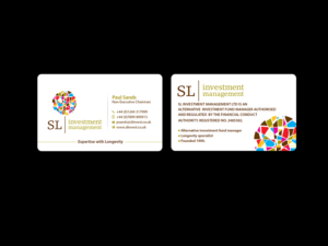 Business Card Design by Creations Box 2015 for SL Investment Management | Design: #10315211