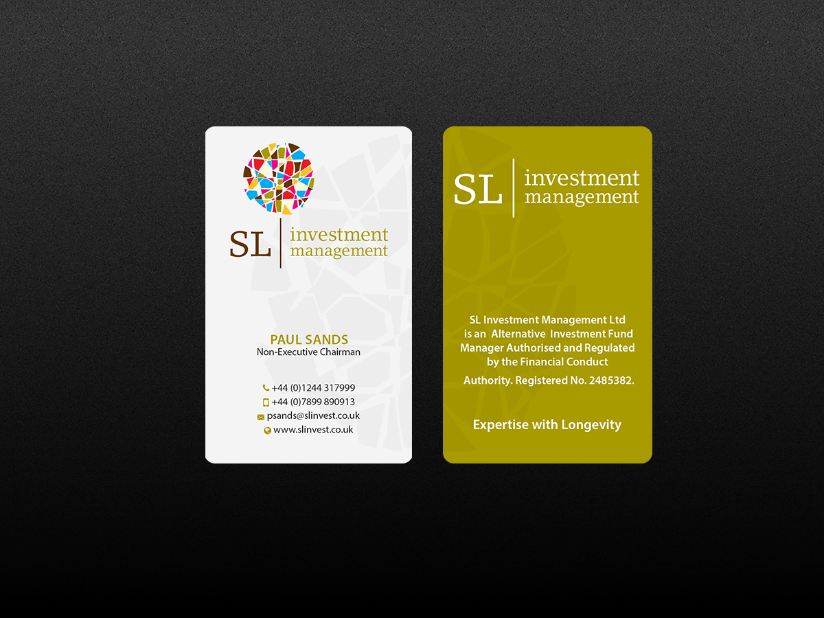 Business Card Design by Creations Box 2015 for SL Investment Management | Design #10315218