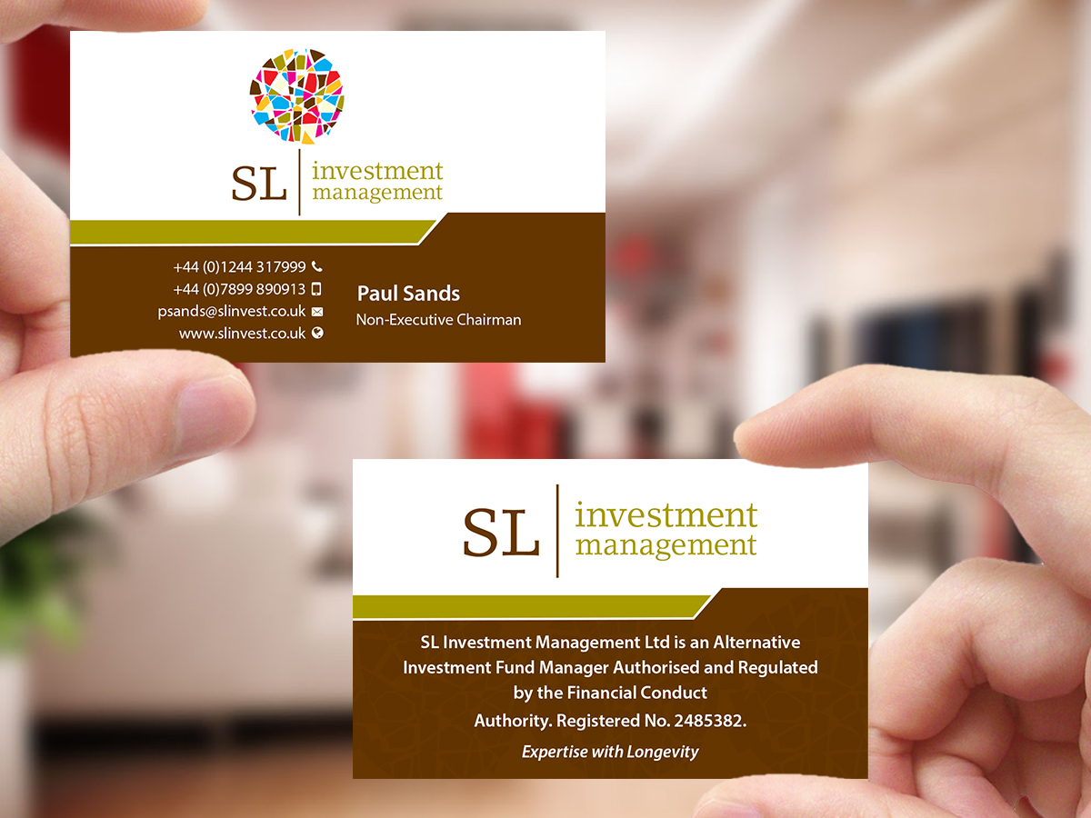 Business Card Design by Creations Box 2015 for SL Investment Management | Design #10315225