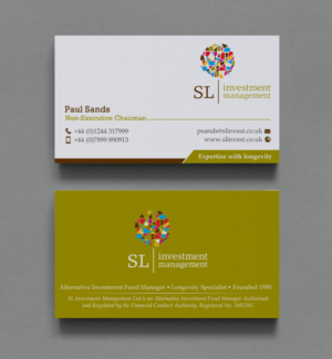 Business Card Design by chandrayaan.creative for SL Investment Management | Design: #10310125