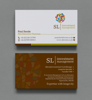 Visitenkarten-Design von chandrayaan.creative für SL Investment Management | Design: #10310128
