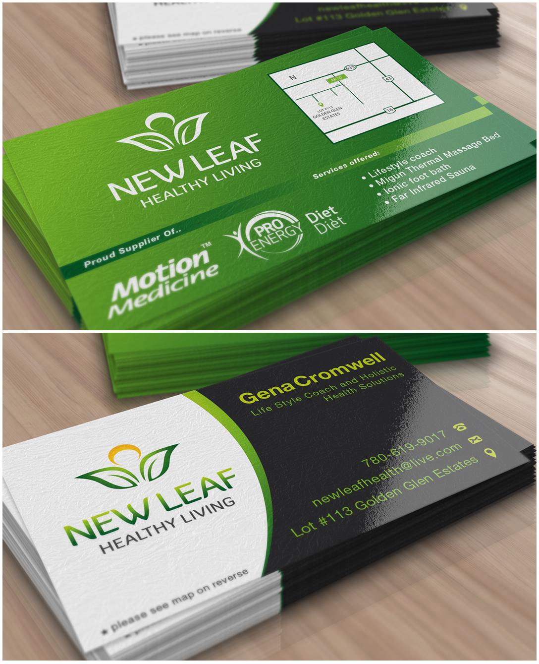 Diseño de Tarjeta de Presentación por JAKUART para New Leaf Healthy Living | Diseño #2211291
