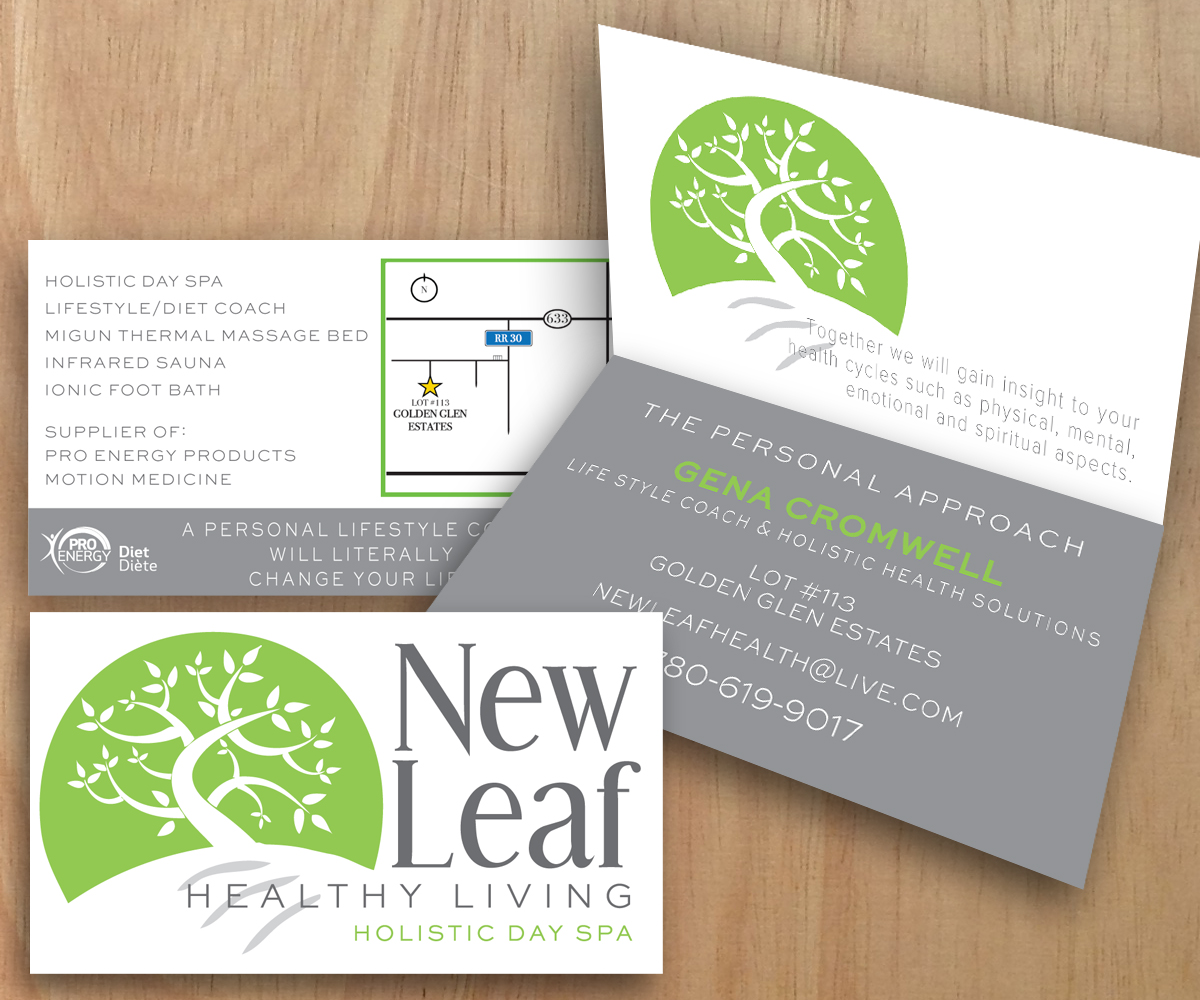 Business Card Design by cbdesignstudio for New Leaf Healthy Living | Design #2210843