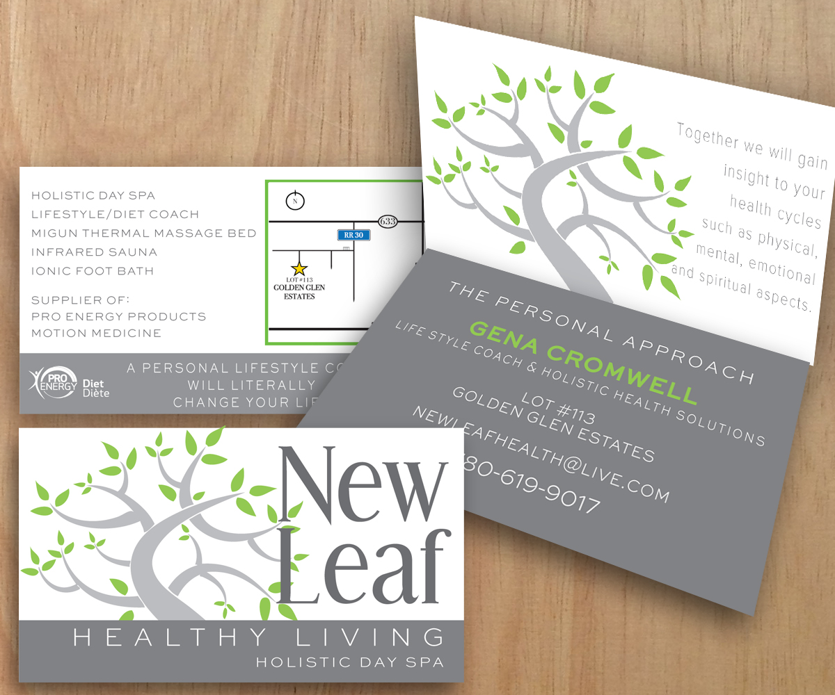 Business Card Design by cbdesignstudio for New Leaf Healthy Living | Design #2210844