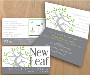 Business Card Design by cbdesignstudio for New Leaf Healthy Living | Design: #2210844