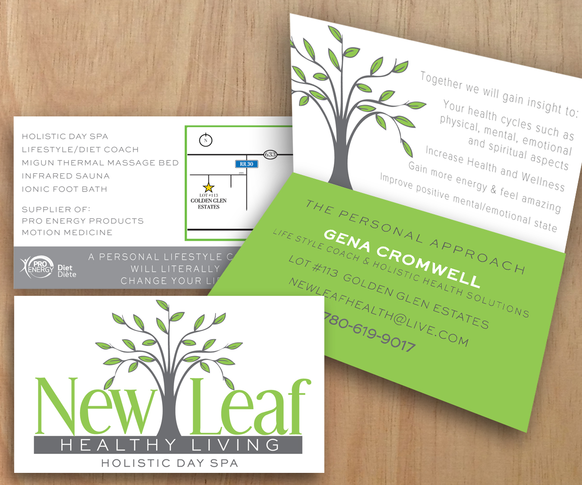 Diseño de Tarjeta de Presentación por cbdesignstudio para New Leaf Healthy Living | Diseño #2210846