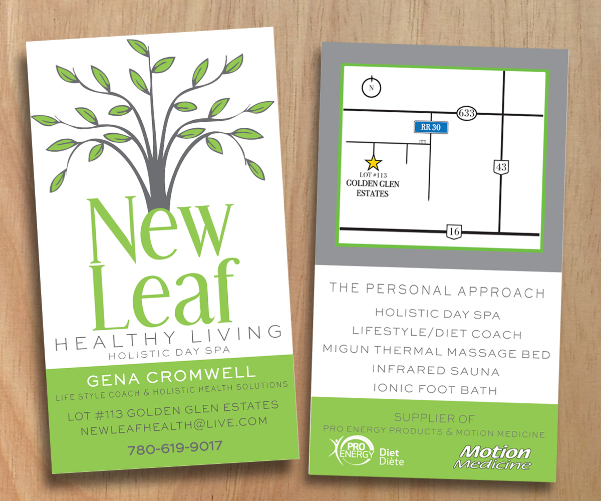 Visitenkarten-Design von cbdesignstudio für New Leaf Healthy Living | Design #2210854