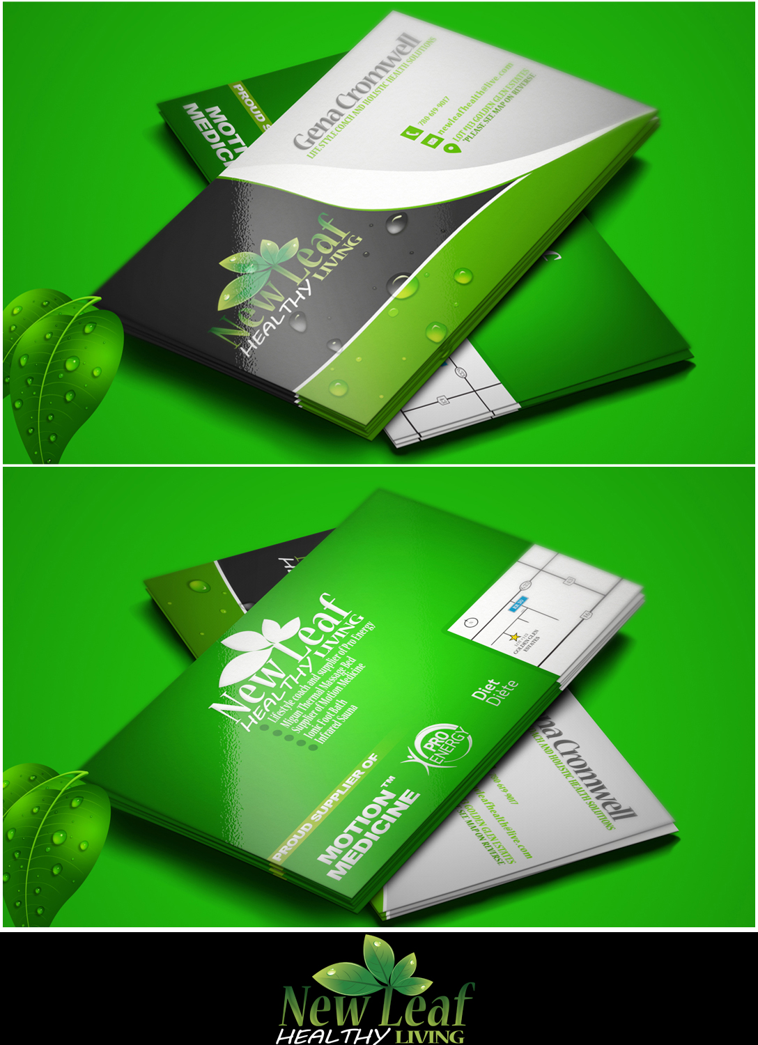 Visitenkarten-Design von biili für New Leaf Healthy Living | Design #2211307