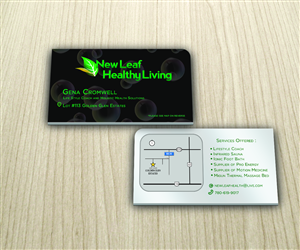 Business Card Design by shadowfoxx for New Leaf Healthy Living | Design: #2181534