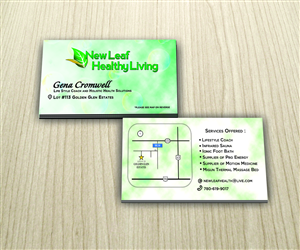 Business Card Design by shadowfoxx for New Leaf Healthy Living | Design: #2184184