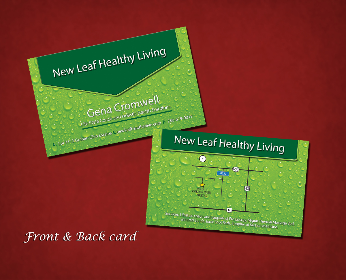 Business Card Design by Akaram Advertising for New Leaf Healthy Living | Design #2191903