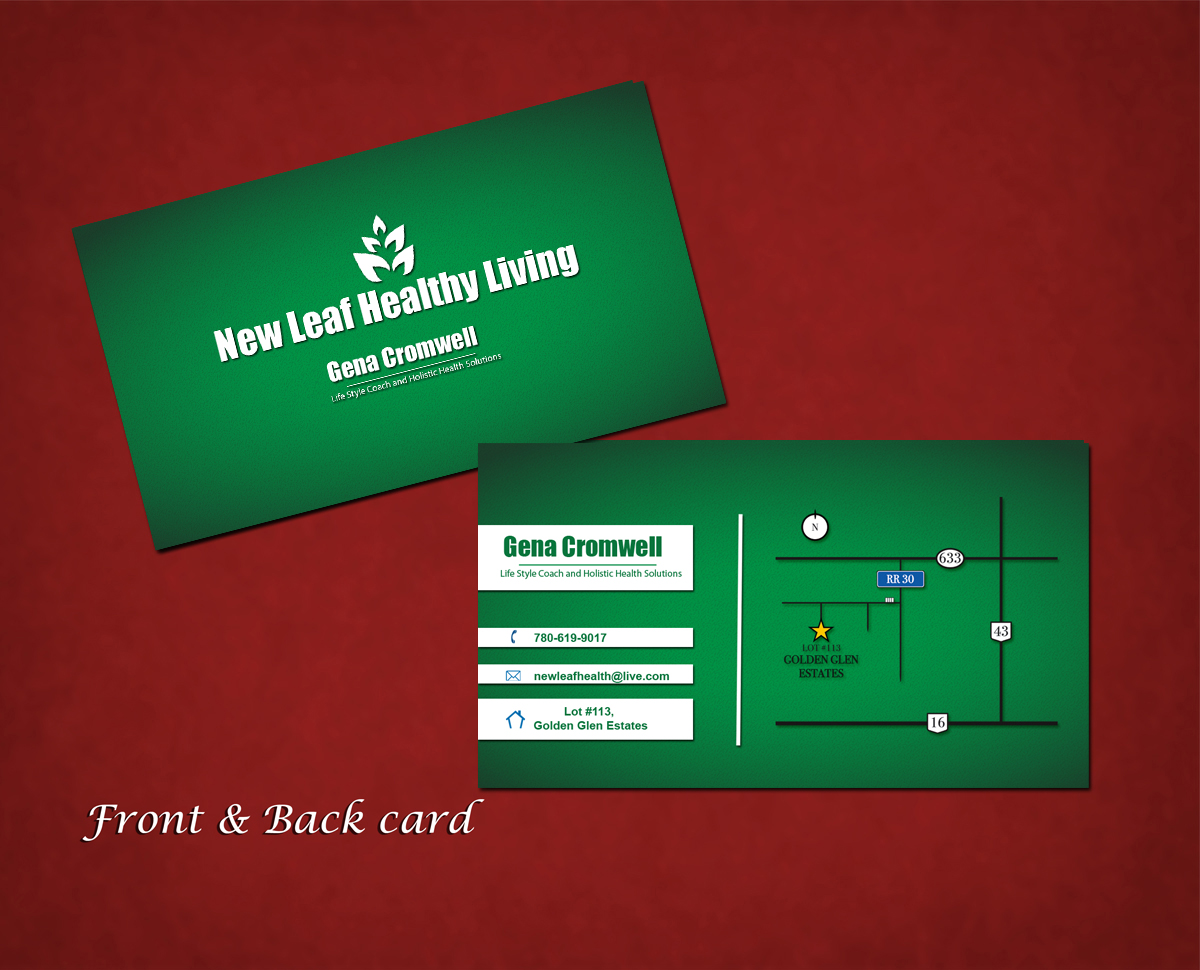 Business Card Design by Akaram Advertising for New Leaf Healthy Living | Design #2194447