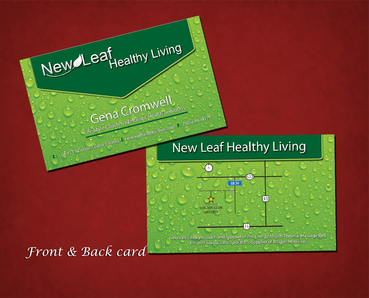 Business Card Design by Akaram Advertising for New Leaf Healthy Living | Design #2196548