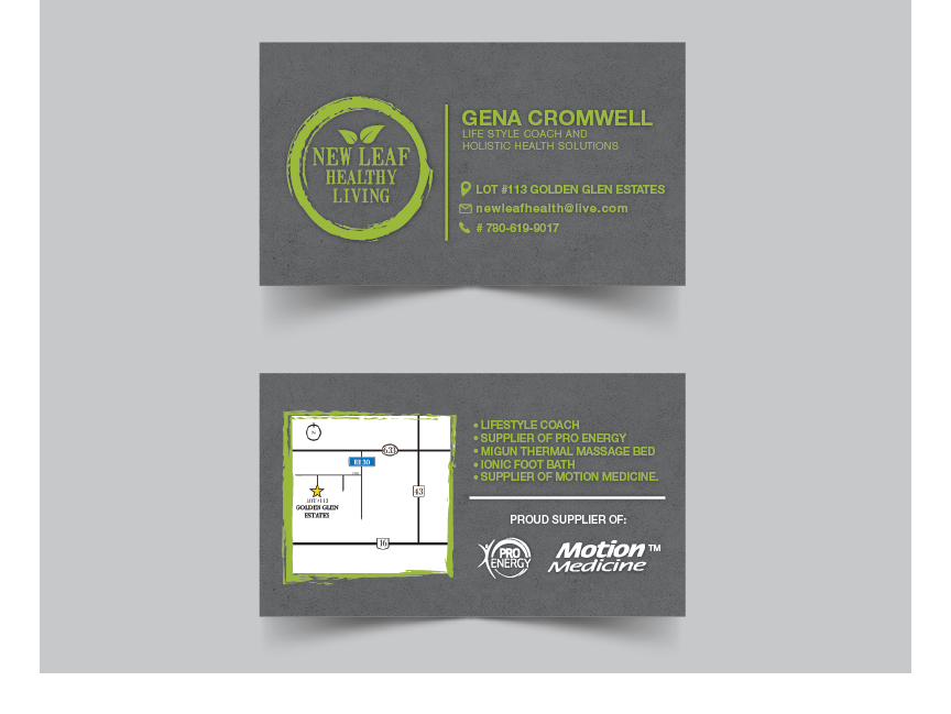 Business Card Design by jaime.sp for New Leaf Healthy Living | Design #2208152