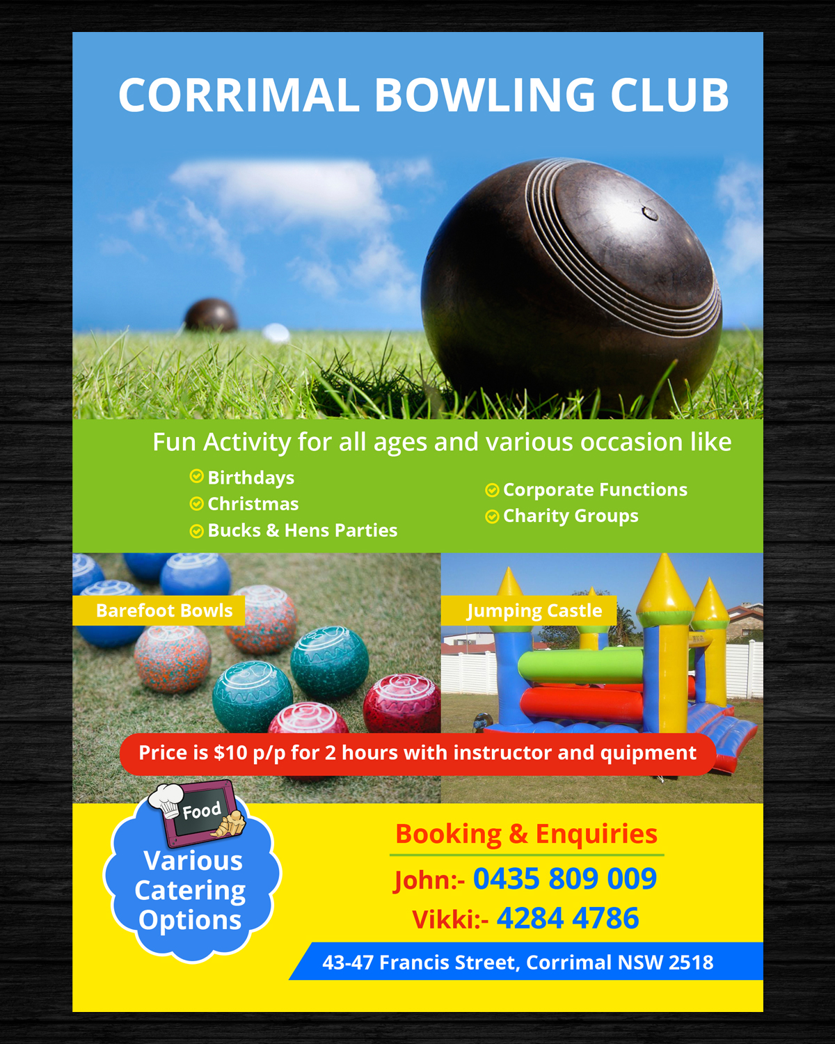 Flyer-Design von CreativeTrick für Corrimal Bowling Club Ltd | Design #10479478