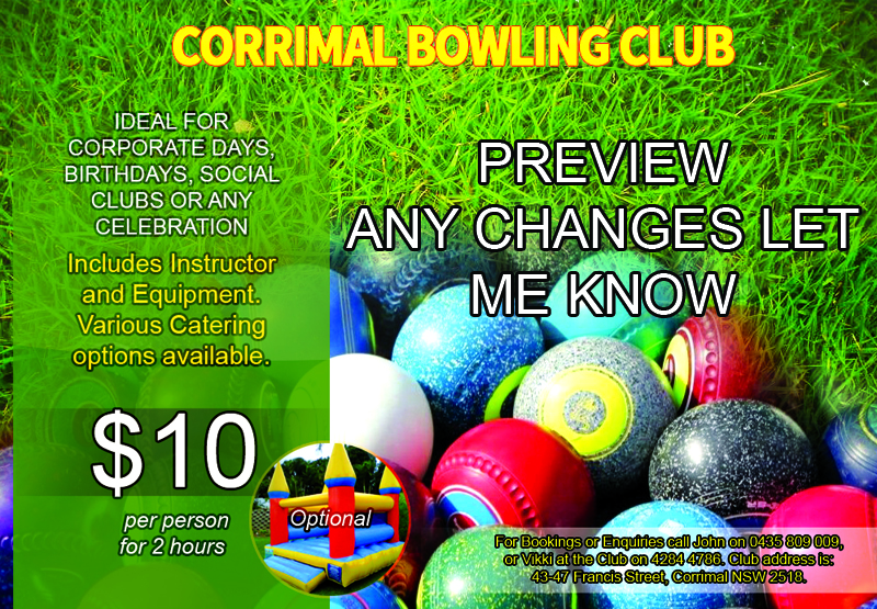 Flyer Design by SamyPhotoshop for Corrimal Bowling Club Ltd | Design #10359441
