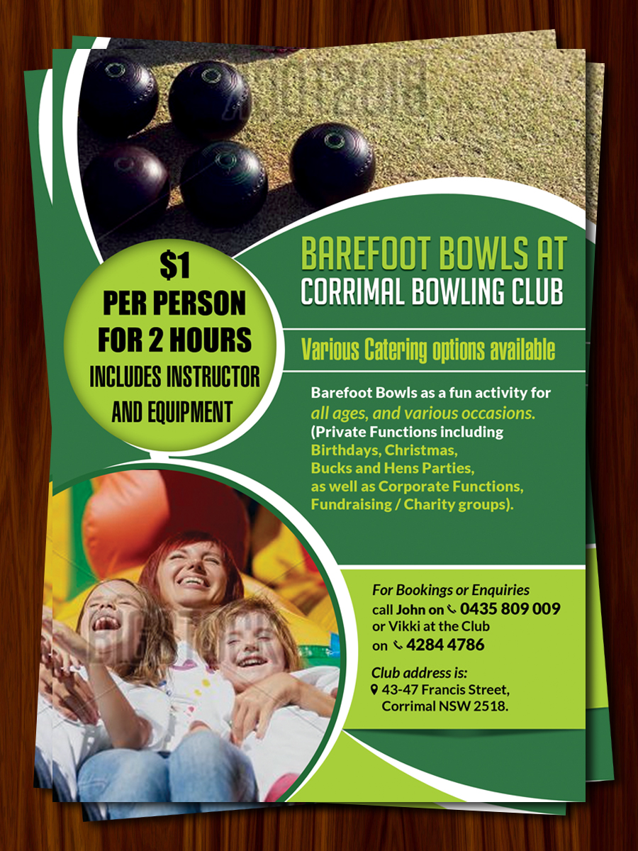 Flyer Design by debdesign for Corrimal Bowling Club Ltd | Design #10338883