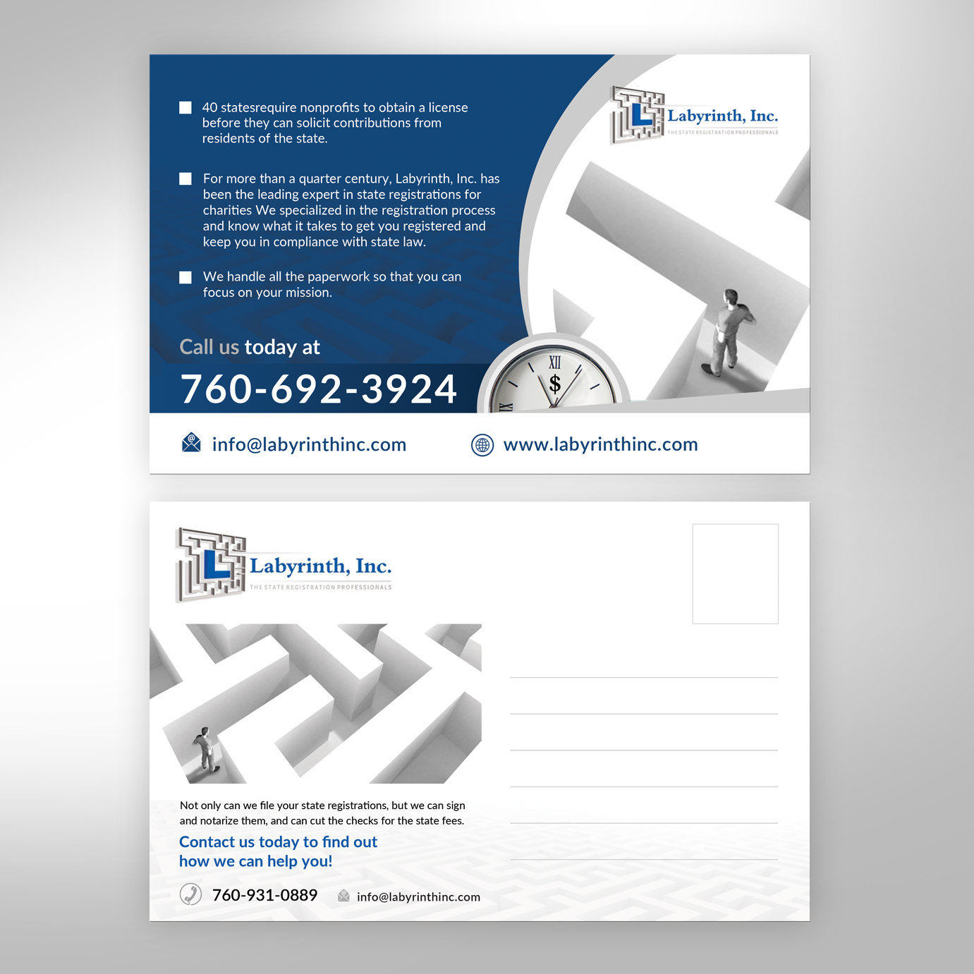 Postcard Design by popdesign¤ for Labyrinth, Inc. | Design #10397120