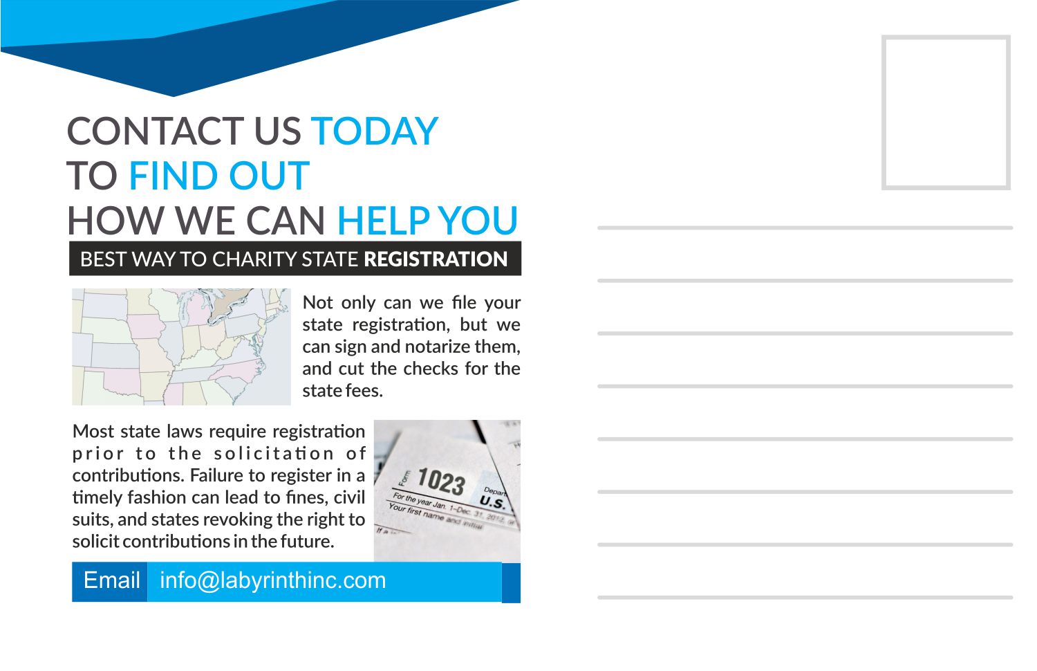Postcard Design by atSIGN for Labyrinth, Inc. | Design #10409800