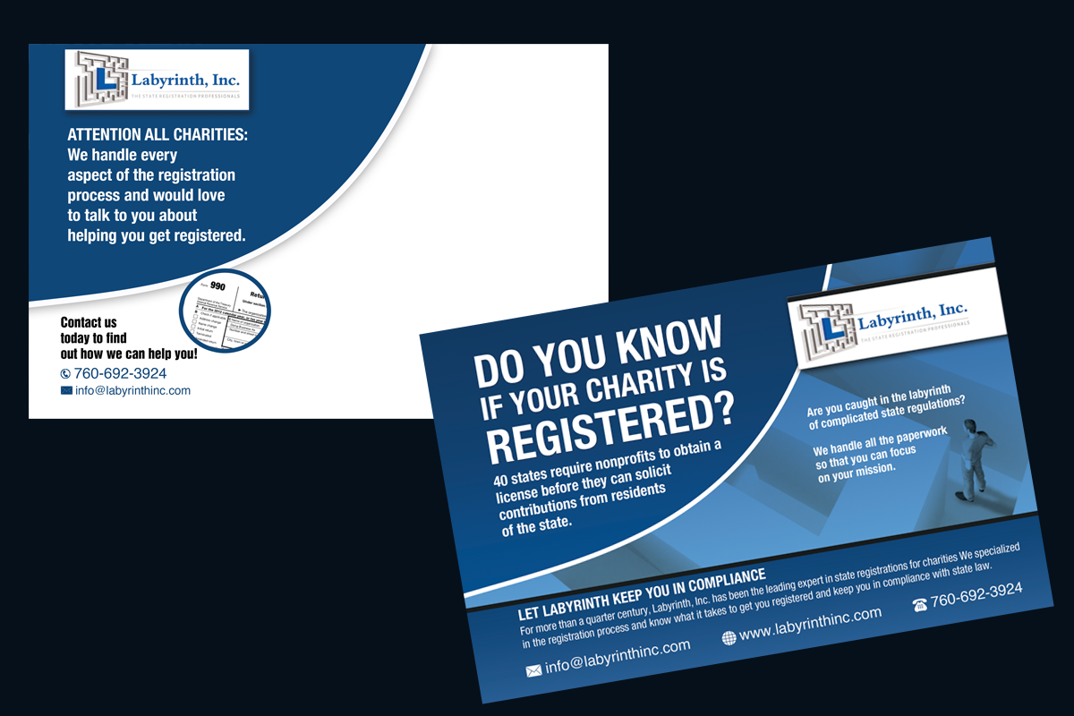 Diseño de Postal por iD_intelligentDesign para Labyrinth, Inc. | Diseño #10389147