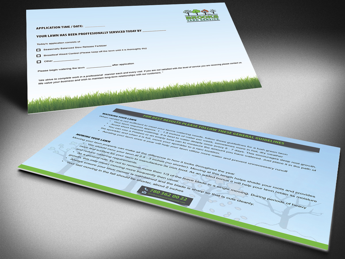 serious colorful lawn care flyer design for brooks yard service by
