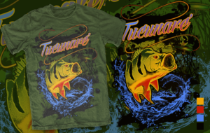 An awesome T-shirt design for Sport Fishing - Peacock Bass | T-Shirt-Design von BuntarBG