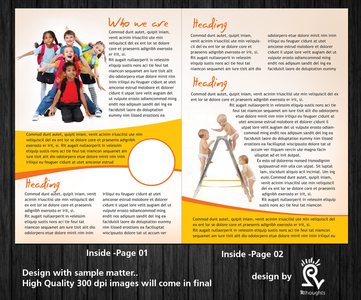 Brochure Design by Rflames for Lollipop Nursery | Design #2205868