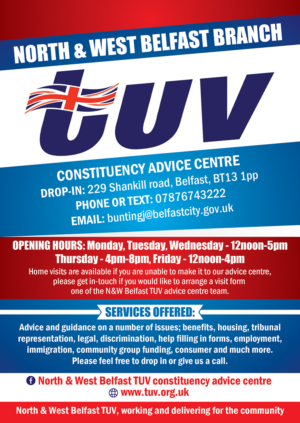 Flyer-Design von ALSADESIGN für North & west Belfast branch TUV  | Design: #10333023