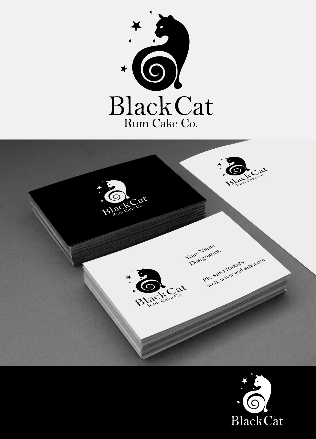 Logo Design by creative.bugs for Black Cat Rum Cake Co. | Design #10384631