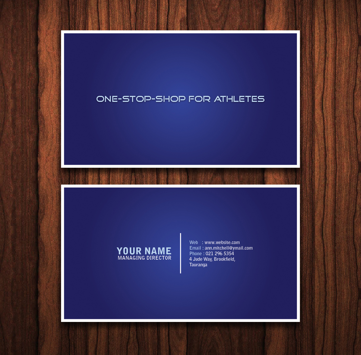 Diseño de Tarjeta de Presentación por TS Designs para One Stop Shop for Athletes | Diseño #2196784