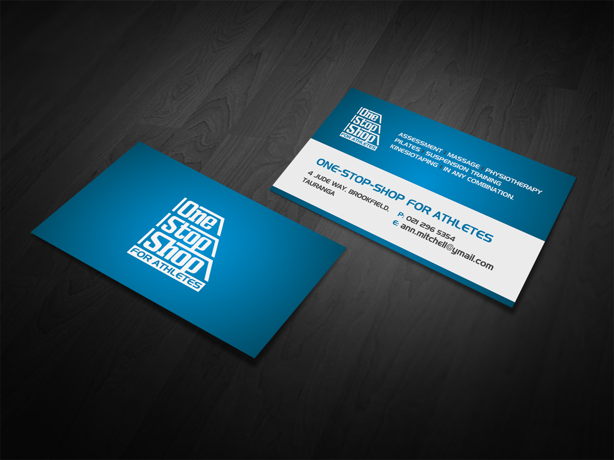 Business Card Design by diRtY.EMM for One Stop Shop for Athletes | Design #2186237