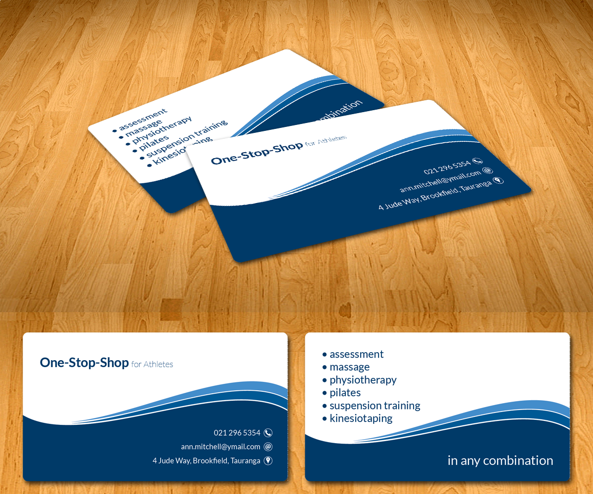 Visitenkarten-Design von Radu Borzea für One Stop Shop for Athletes | Design #2182535
