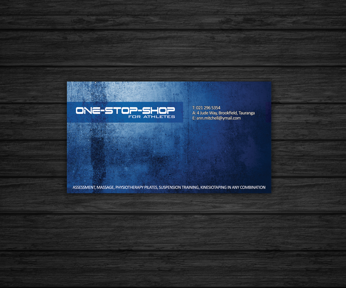Business Card Design by FutureDesigne for One Stop Shop for Athletes | Design #2219584