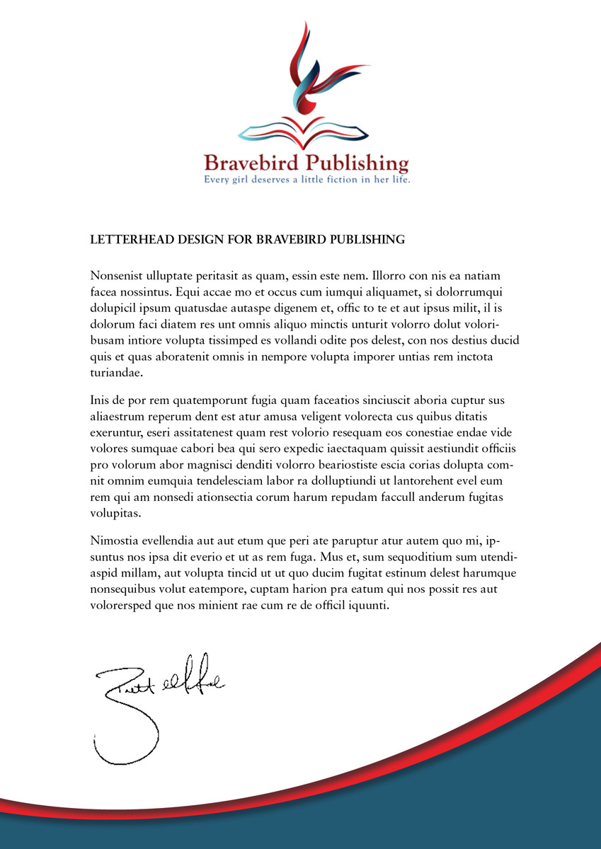 Letterhead Design by foo for Bravebird Publishing | Design #2181235